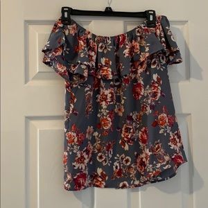 Floral off the shoulder shirt